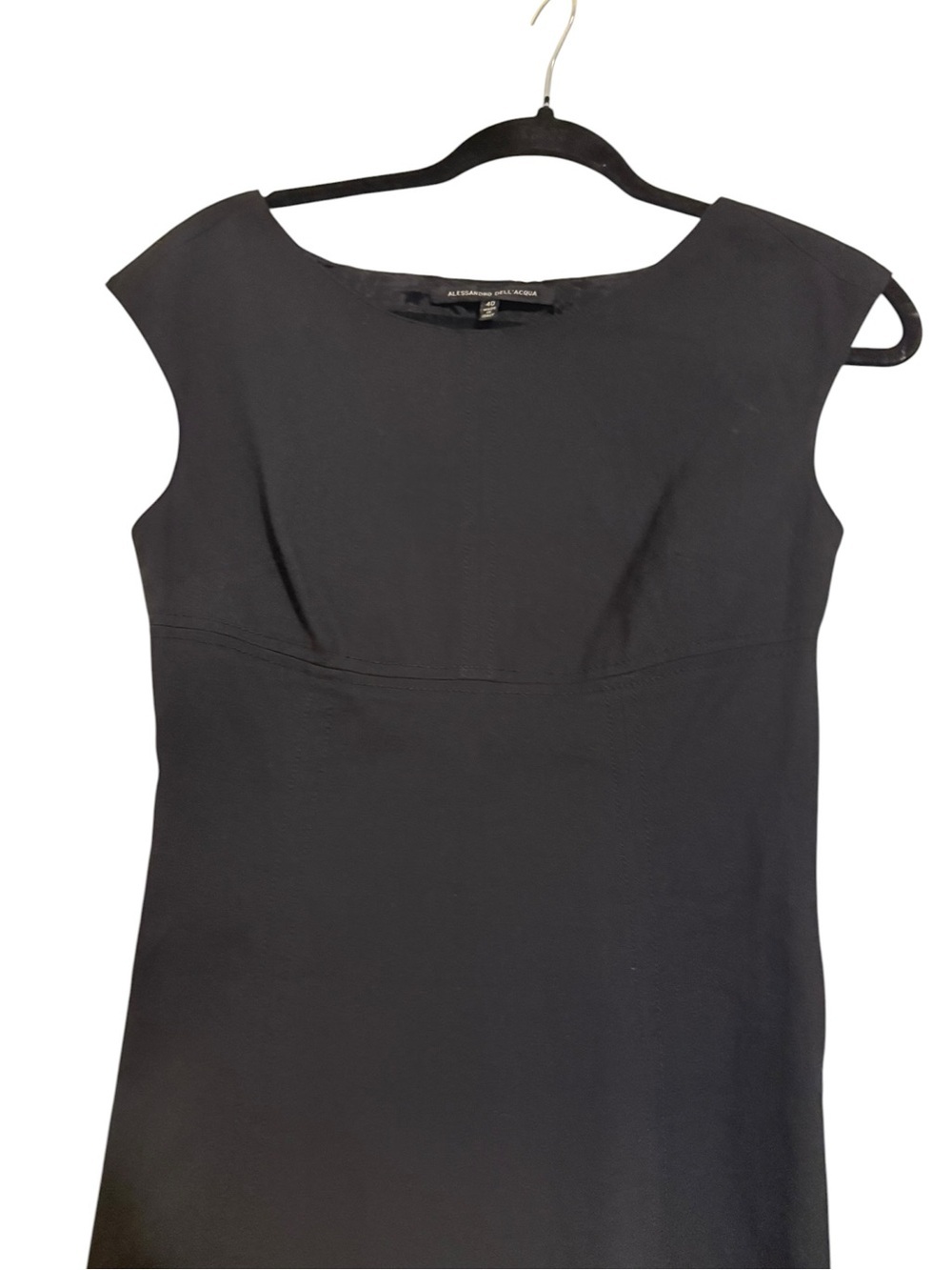 Alessandro Dell’Acqua Black Cap Sleeve Sheath Dress Size 40/US 4 Made in Italy - Picture 2 of 6